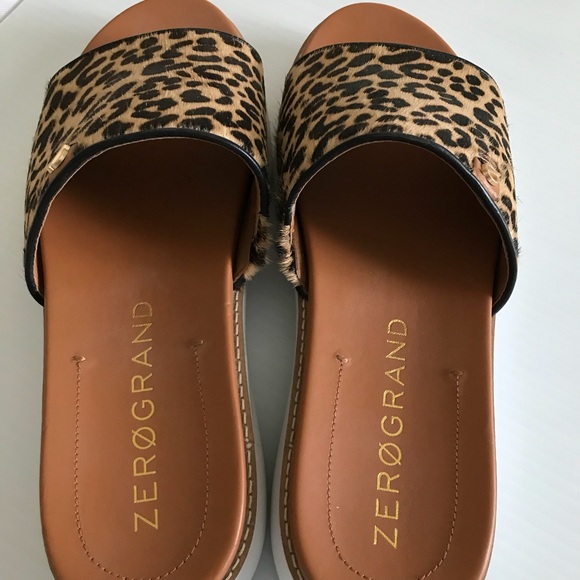 Cole Haan ZeroGrand Global Slide Sandals, Cheetah Print, Size 8-1/2B - Picture 2 of 6